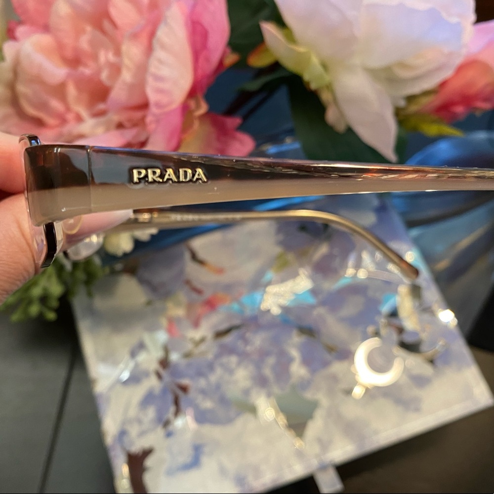 Prada Glasses 👓 Authentic 👓 Silver/Brown/Tan - Picture 5 of 11